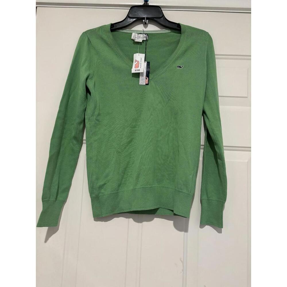 Women's sz S Vineyard Vines lime green 100% cotton sweater new with tags #1150